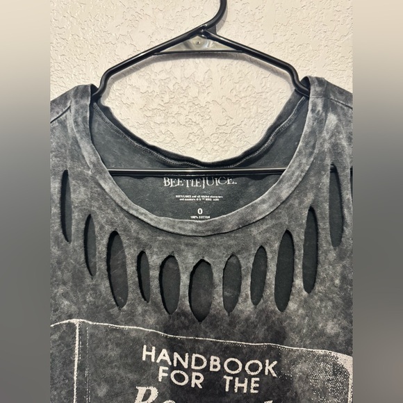 Torrid Charcoal Graphic Tee with Cutout Design BeetleJuice - Picture 2 of 4
